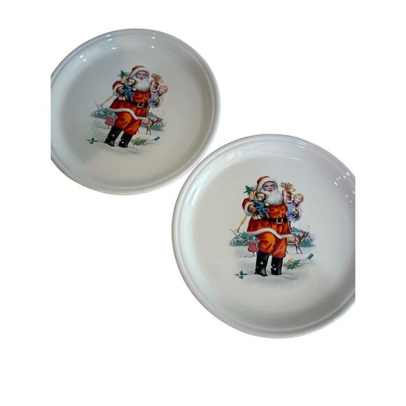 Vintage Barratt's Staffordshire England Barratts Collector Christmas Plate Santa - Picture 1 of 4